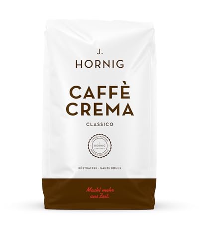 J. Hornig Kaffeebohnen Espresso, Caffè Crema Classico, 1kg ganze Bohnen, nussig-schokoladiger Geschmack, für Vollautomaten, Siebträgermaschine und Espressokocher