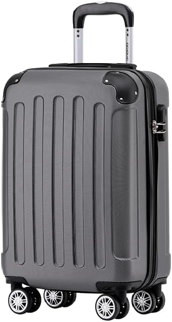 BEIBYE Hartschalen-Koffer Trolley Rollkoffer Reisekoffer Handgepäck 4 Rollen (M-L-XL-Set) (Dark Grey, M)