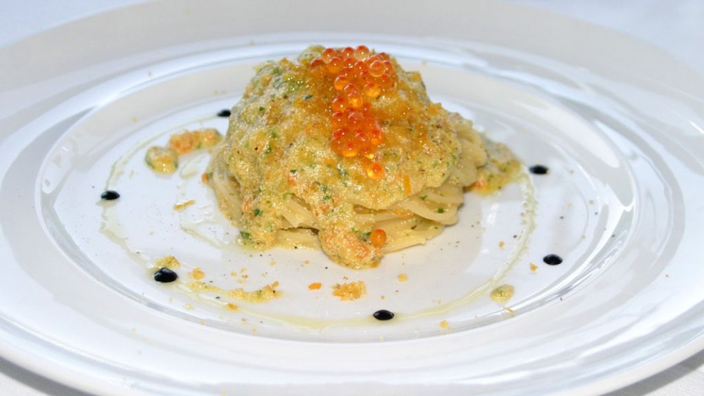Spaghetti mit Bottarga und Forellenkaviar - goodstuff AlpeAdria