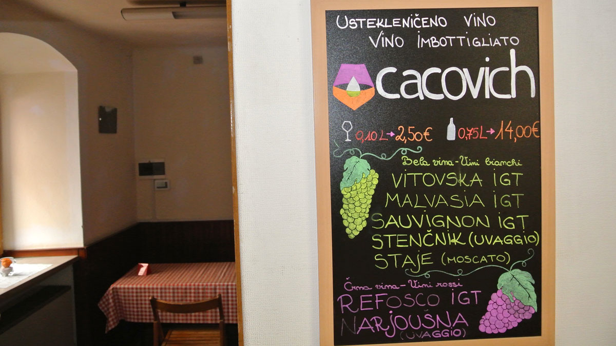 Cacovich-Weine in der Osmiza verkosten - goodstuff AlpeAdria