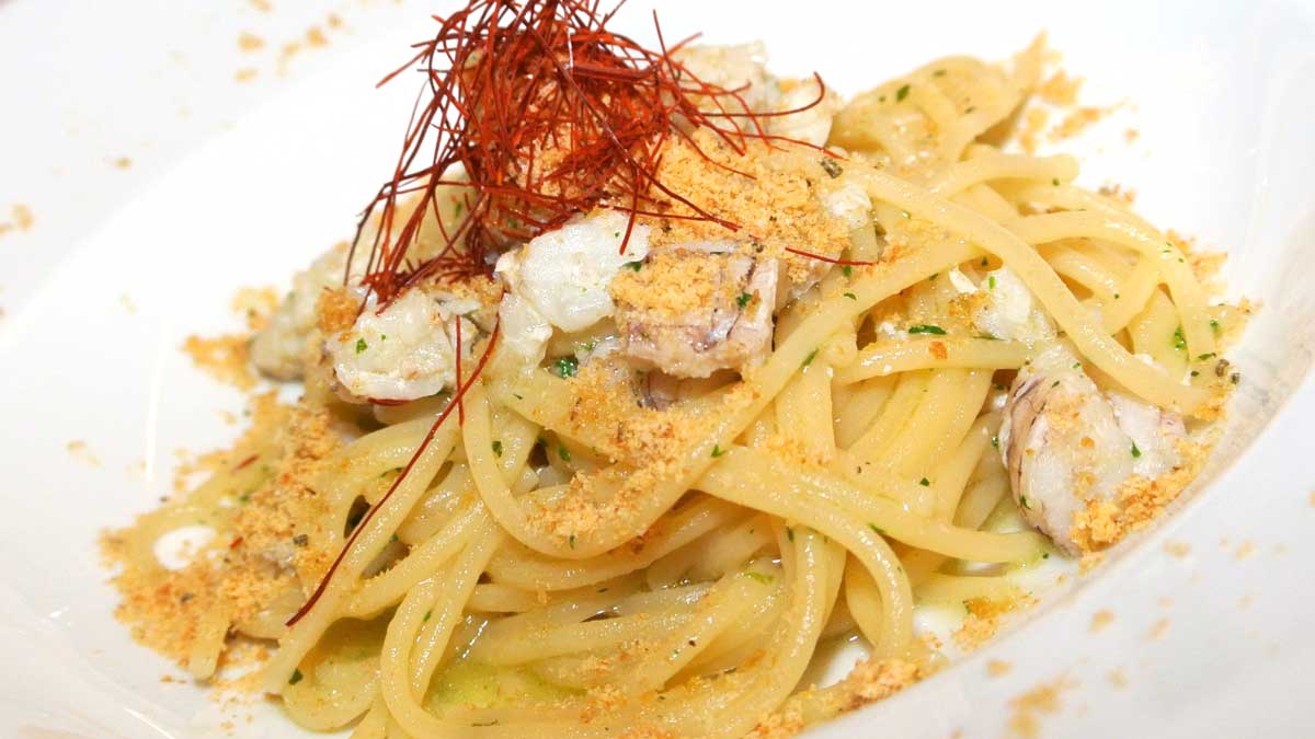 Spaghetti Aglio Olio Peperoncino e Polpa di Canoce - goodstuff AlpeAdria