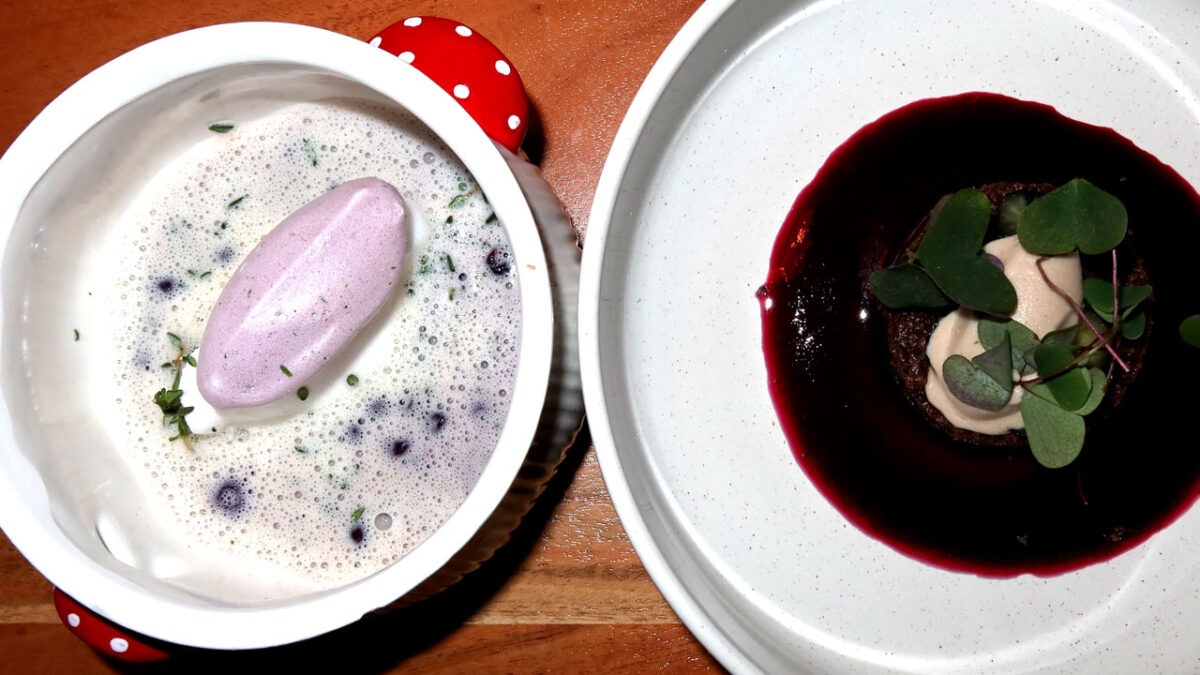 Schneenockerl & Heueis auf Schokotarte - goodstuff AlpeAdria